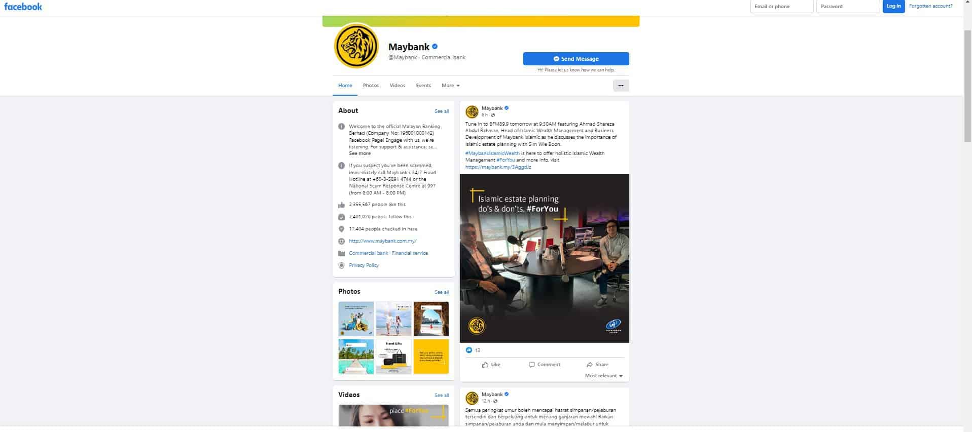 Akaun Facebook Rasmi Maybank