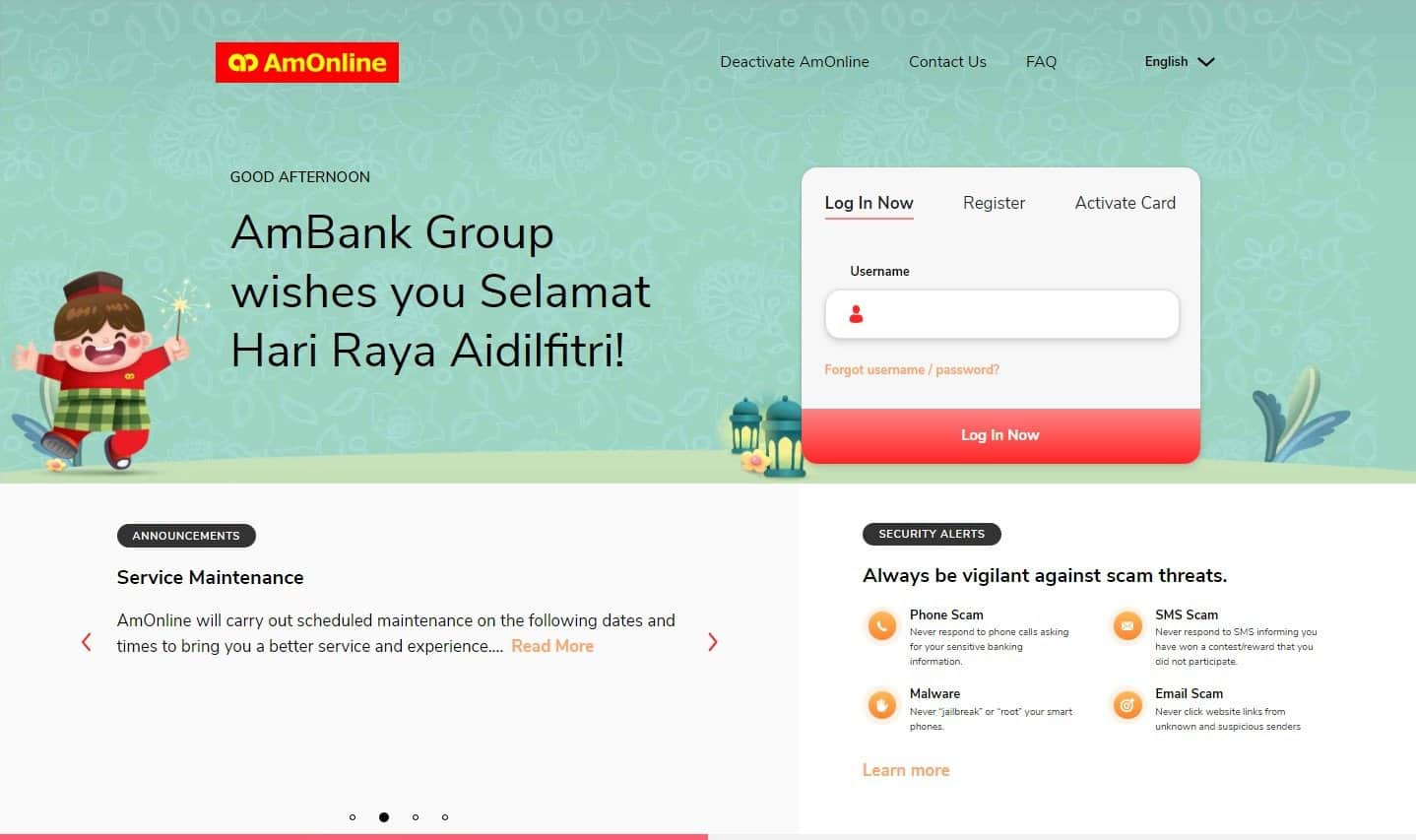 Cara Bayar Loan Kereta AmBank Melalui AmOnline (Laman Web Rasmi)