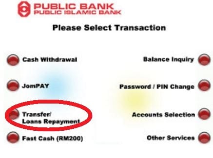 Cara Bayar Loan Kereta Public Bank Melalui ATM (1)
