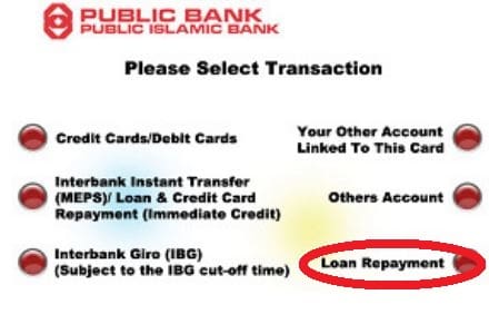 Cara Bayar Loan Kereta Public Bank Melalui ATM (2)