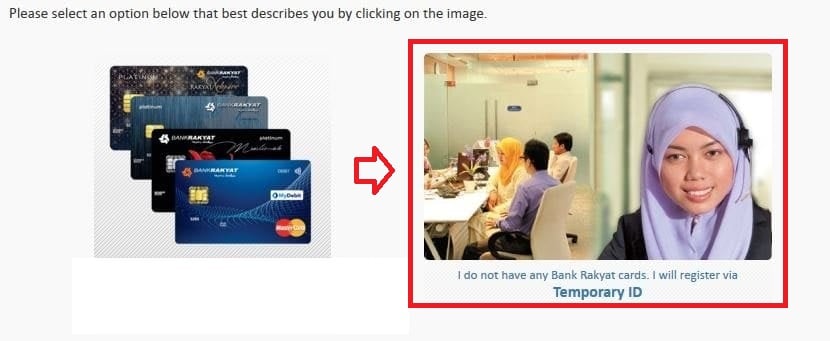 Cara Daftar Bank Rakyat Online Banking (Guna Temporary ID Foto 2)