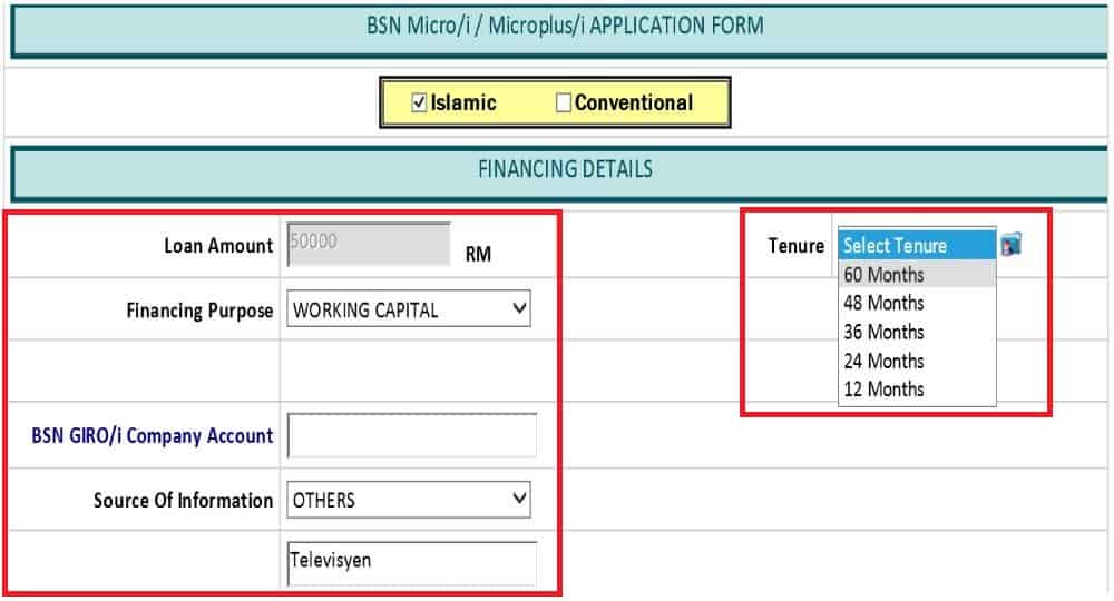 Cara Memohon Pinjaman Mikro BSN (3)