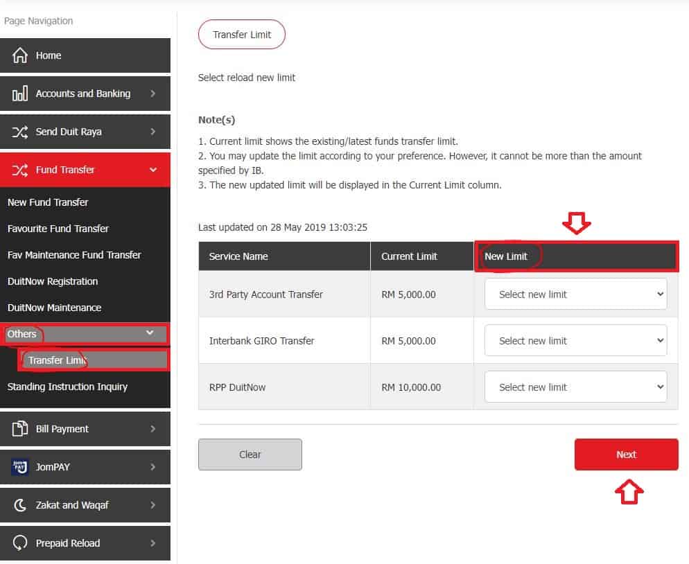 Cara Tukar Limit Agrobank (AGRONet Foto 3)