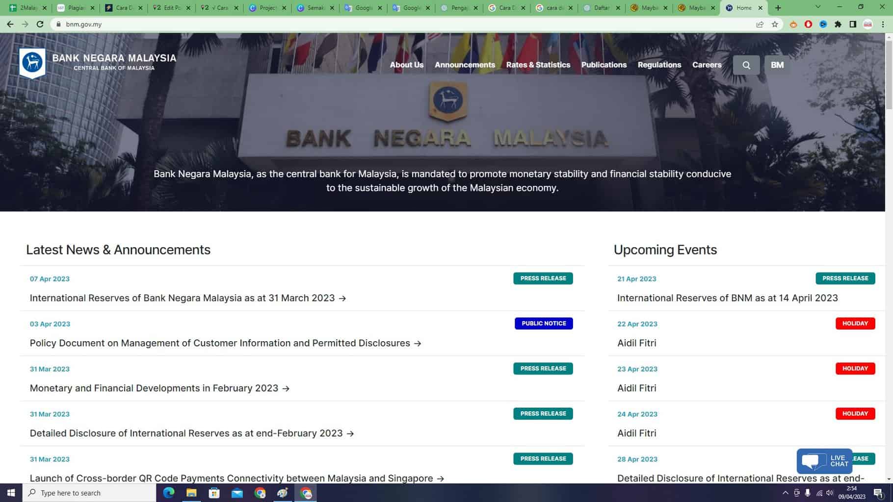 Laman Web Rasmi Bank Negara Malaysia (BNM)
