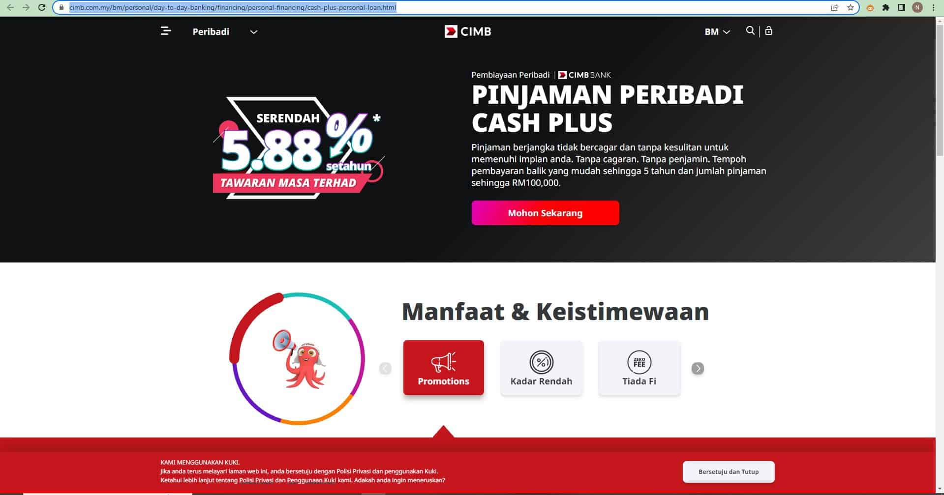 Laman Web Rasmi CIMB (Cash Plus)