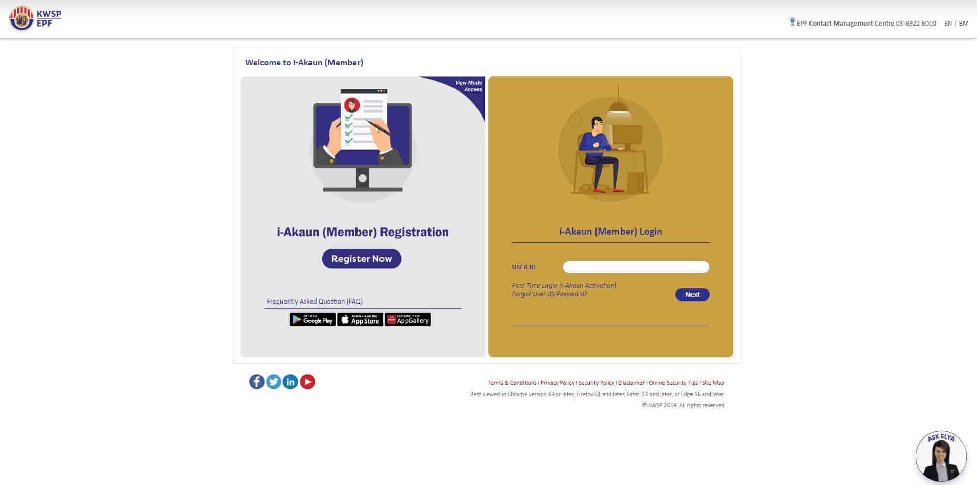 Laman Web Rasmi KWSP (Login)