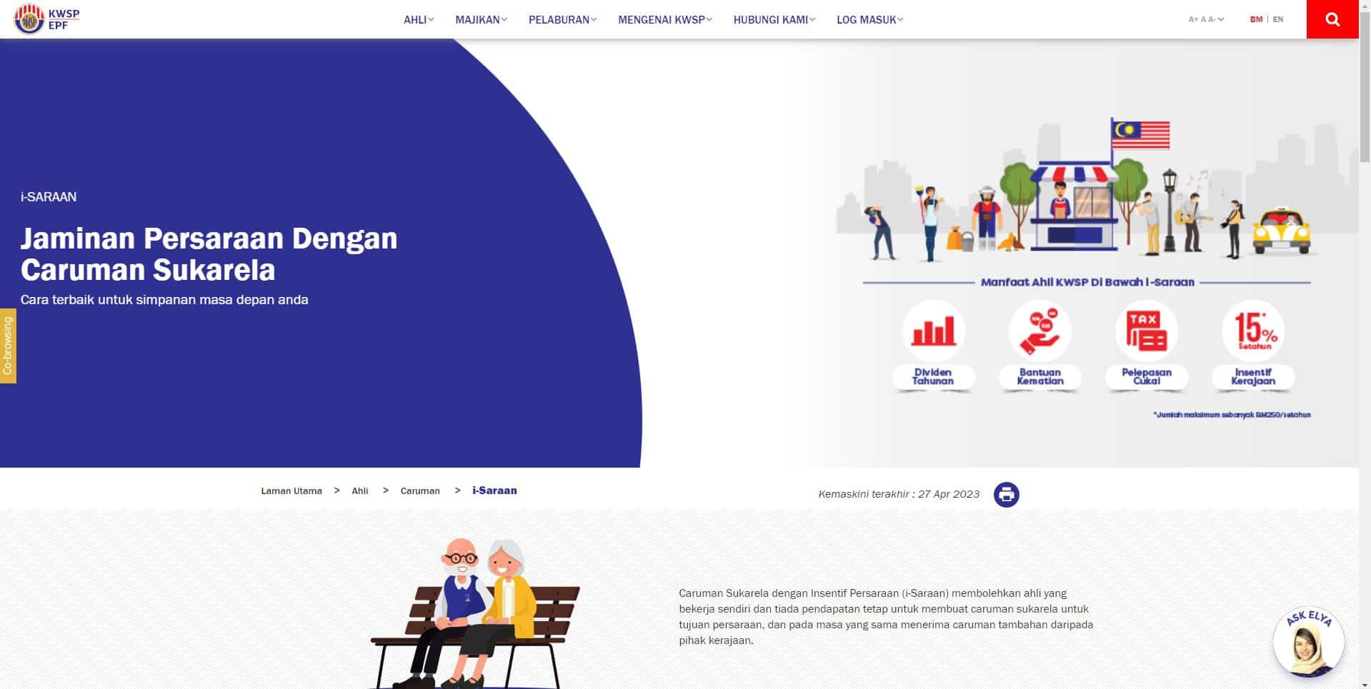 Laman Web Rasmi KWSP (i-Saraan)