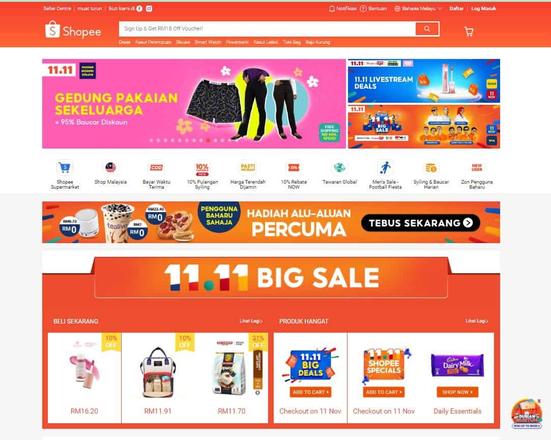 Laman Web Rasmi Shopee Malaysia