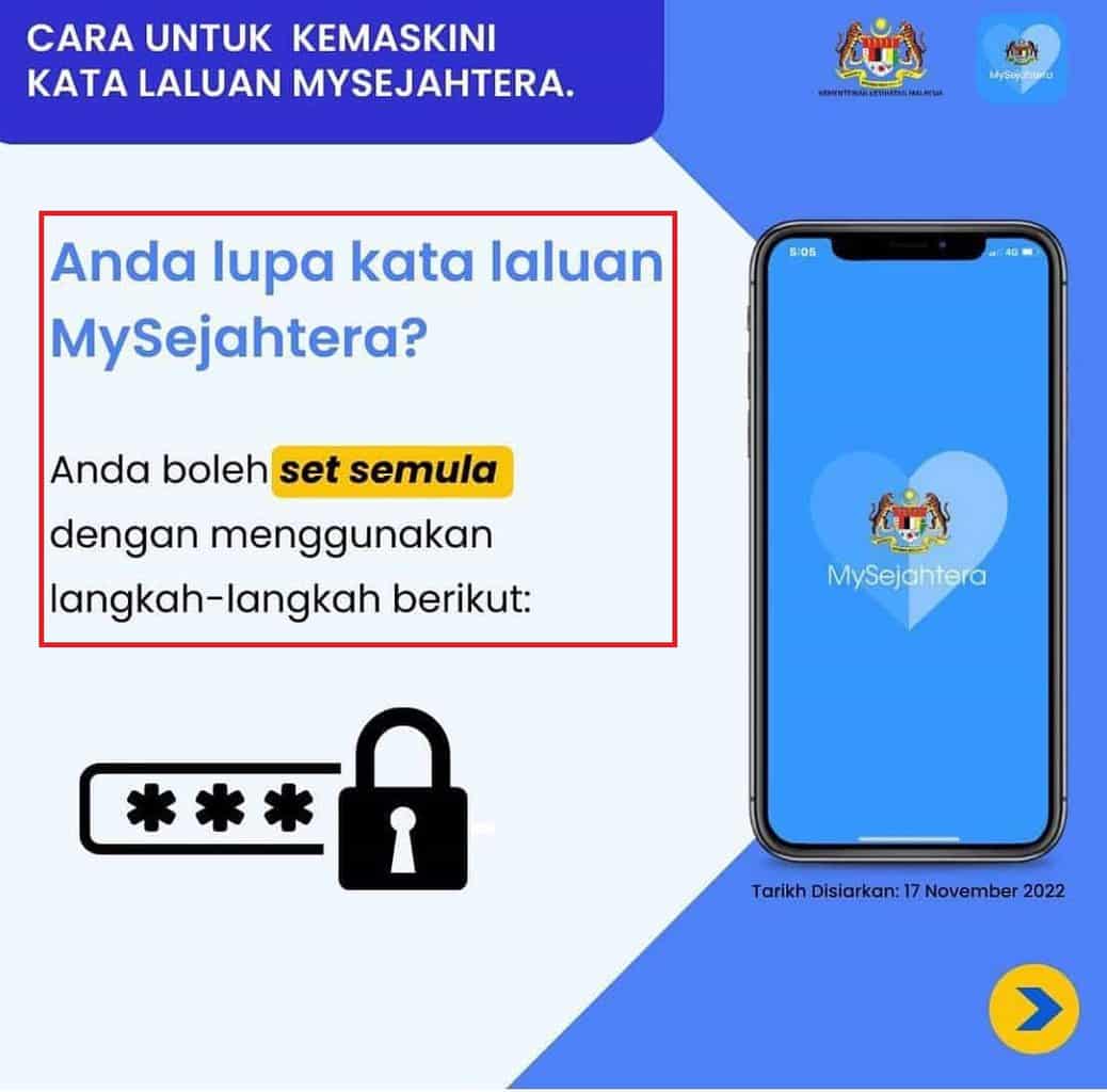 Lupa Kata Laluan MySejahtera