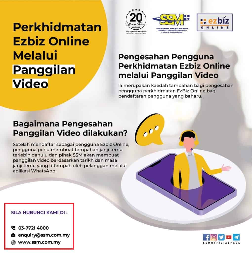 Pendaftaran EzBiz Online Melalui Panggilan Video