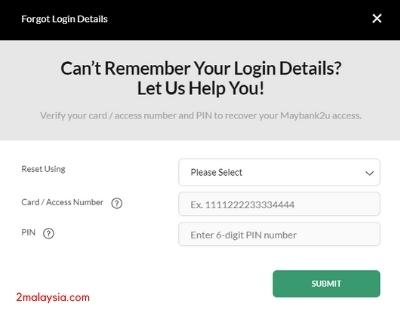 Reset Password Maybank2u 1