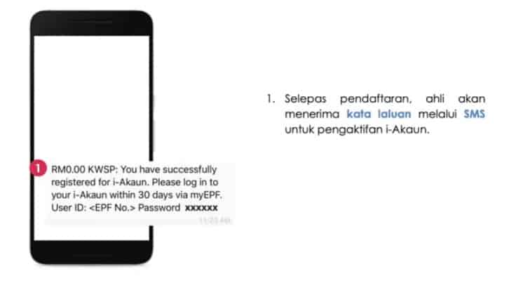 SMS Registered i-Akaun KWSP