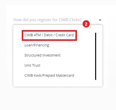 aktifkan semula akaun cimb clicks (via web 2)