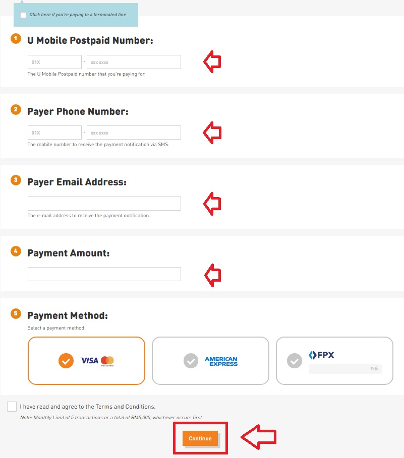 cara bayar bill u mobile (via website 2)