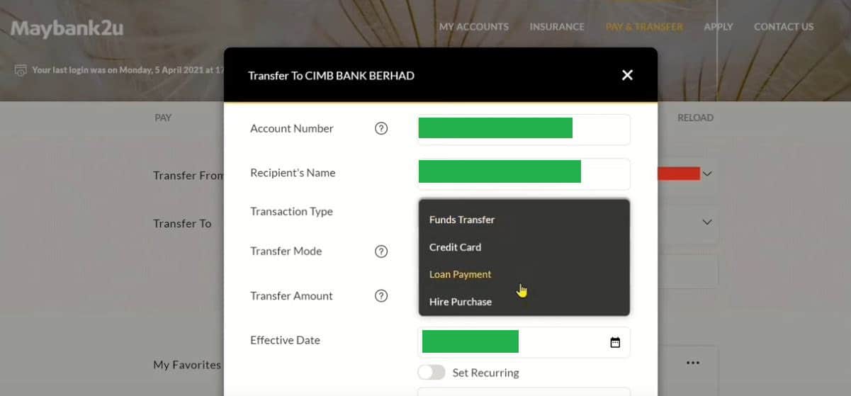 cara bayar loan kereta melalui maybank2u (pict 2)