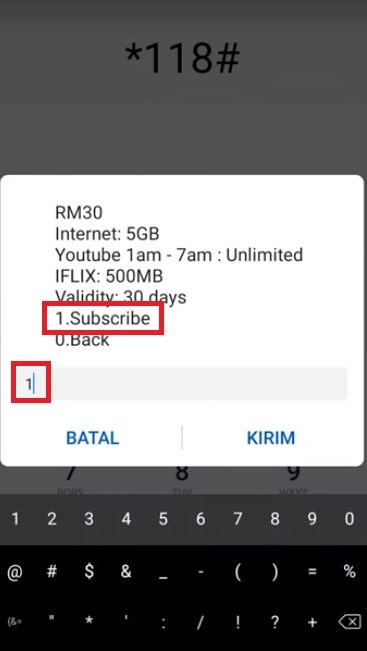 cara beli internet celcom (via dail 3)