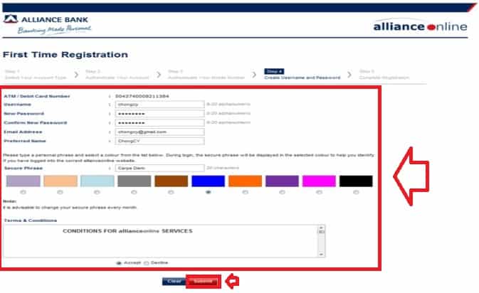 cara daftar alliance bank (guna credit card 3)