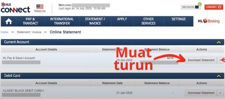 cara dapatkan penyata bank hong leong online (2)
