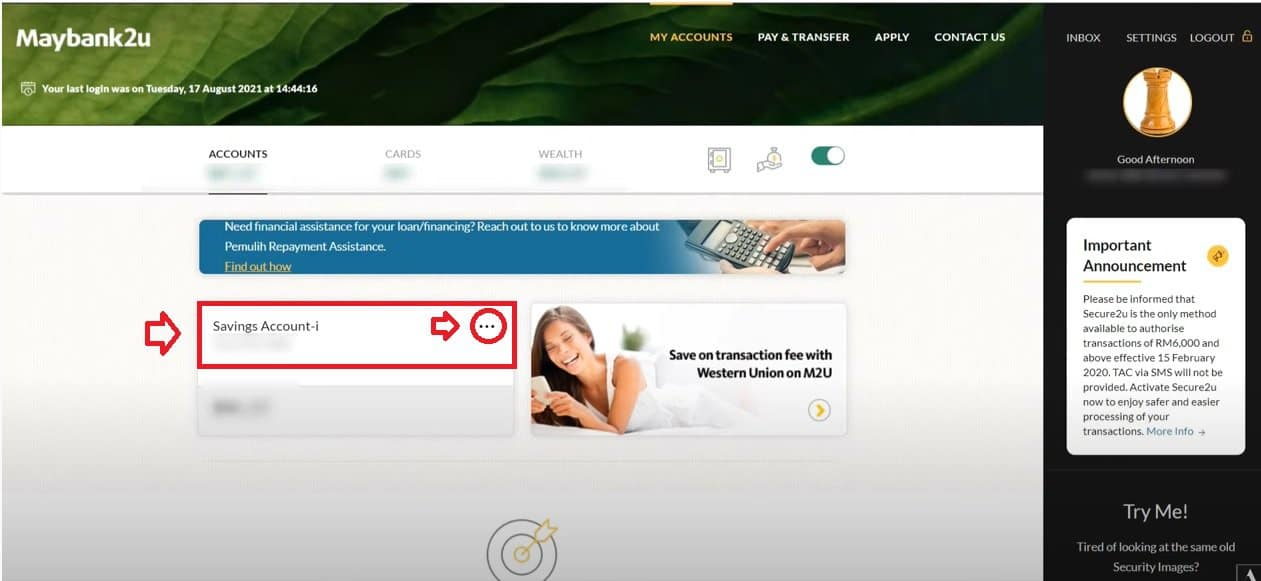 cara dapatkan penyata bank maybank online (versi baru 2)