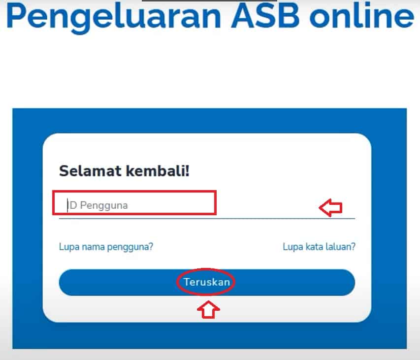 cara keluarkan duit asb (via online 2)