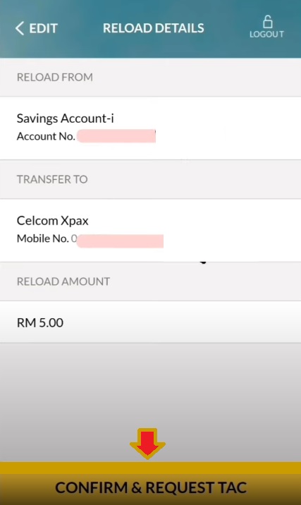 cara top up celcom (maybank2u) 4