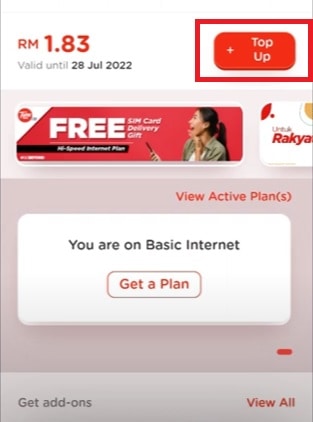 cara topup tune talk (melalui aplikasi 3)