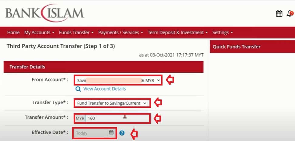 cara transfer bank islam ke bank islam online (3)