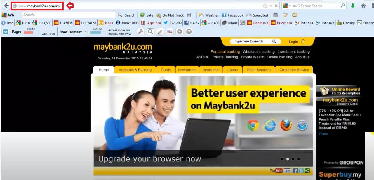 semak baki akaun maybank online (laman web 1)