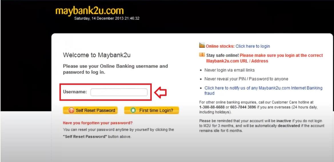 semak baki akaun maybank online (laman web 2)