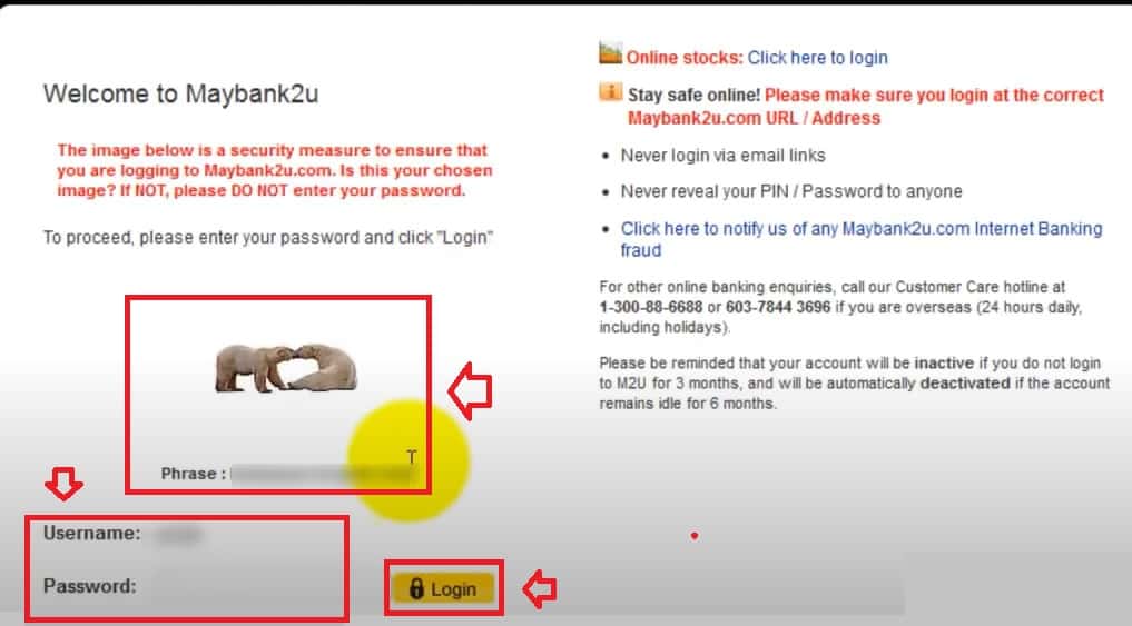 semak baki akaun maybank online (laman web 3)