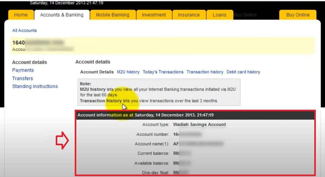 semak baki akaun maybank online (laman web 4)