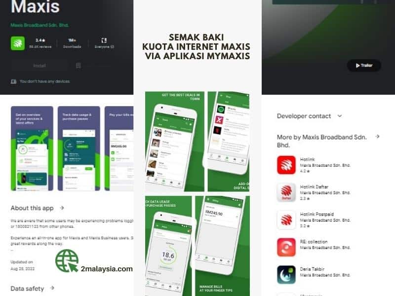 semak baki buota internet maxis (via aplikasi mymaxis)