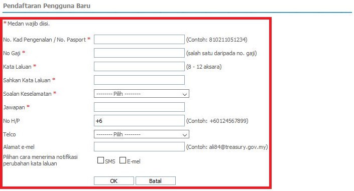 semakan penyata gaji secara online (cara daftar 2)